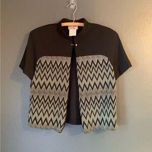 Vintage 80’s R&K Black and Gold Textured Jacket SZ 10